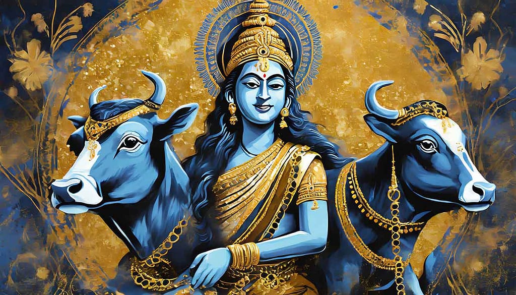 Lord Krishna with Cows